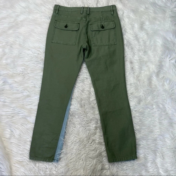 NWOT FRAME Le Beau Cargo Mixed-Media High Rise Boyfriend Jeans Canteburry 24 - Picture 11 of 13